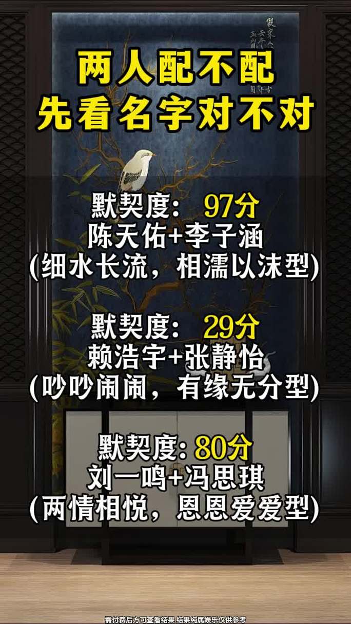 姓名配对真的可信么吗(姓名配对可信吗？)