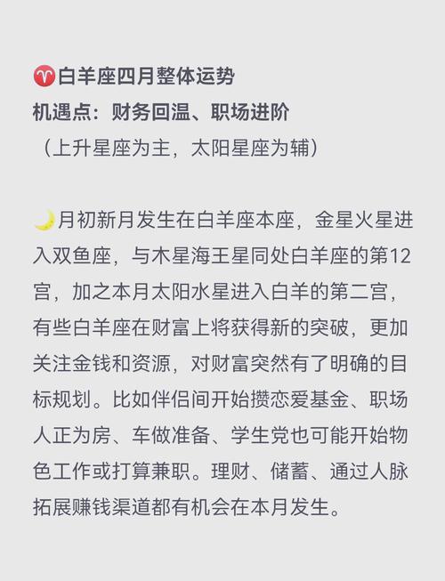 白羊座4月10运势(白羊座4月运势查询)